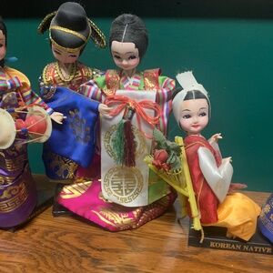 Vintage Korean decor dolls